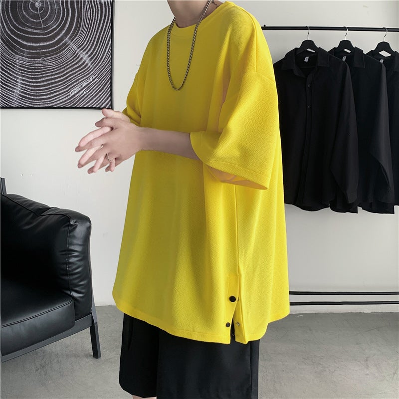 Short-sleeved T-shirt Men's Summer Trendy Brand Fashionable plus size Loose Clothes Men's 2022 New Half-sleeved T-shirt Ins Hong Kong Style - Image 4