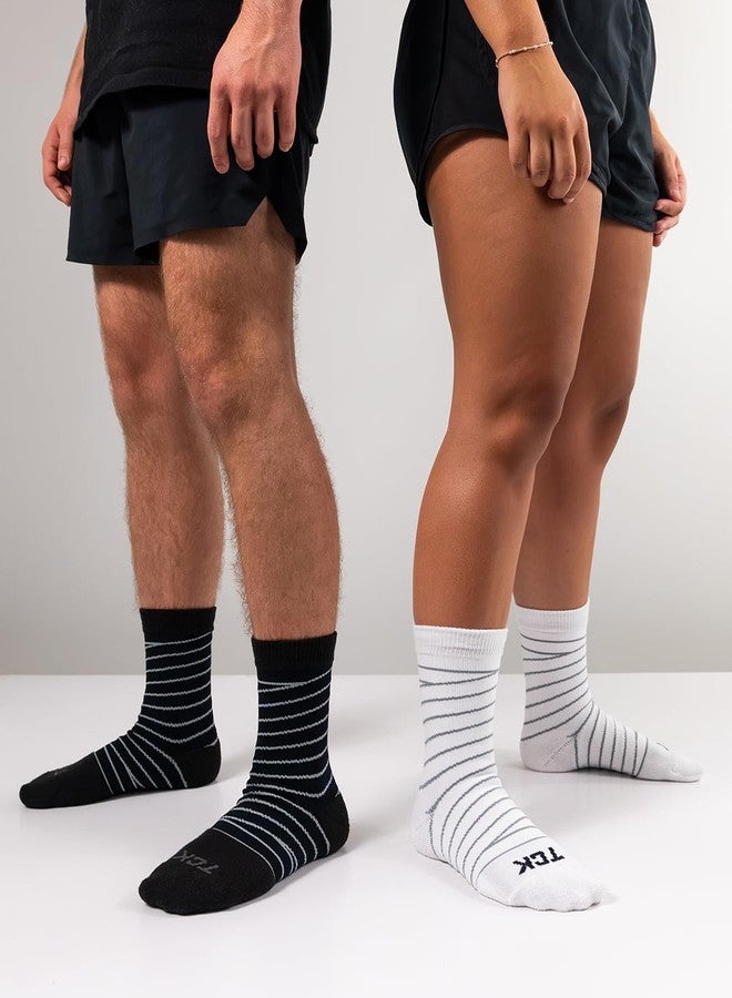 TCK Ankle Compression Socks for Men and Women - 20-30 mmHg (White/White, Large) - Image 3