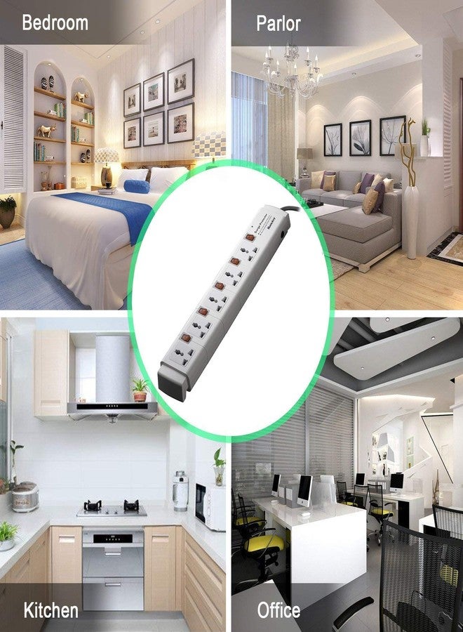 HuntKey PVC 5 Socket Surge Protector with Individual Switches, Overload Protection, Copper Material Body and Smart IC Technology Extension Cord (White) - Image 5