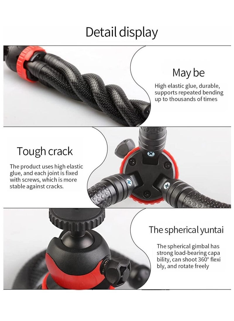 Flexible Tripod，12 Inch Phone Tripod for iPhone and Android Phone, Action Camera Tripod for GoPro Canon Nikon DSLR