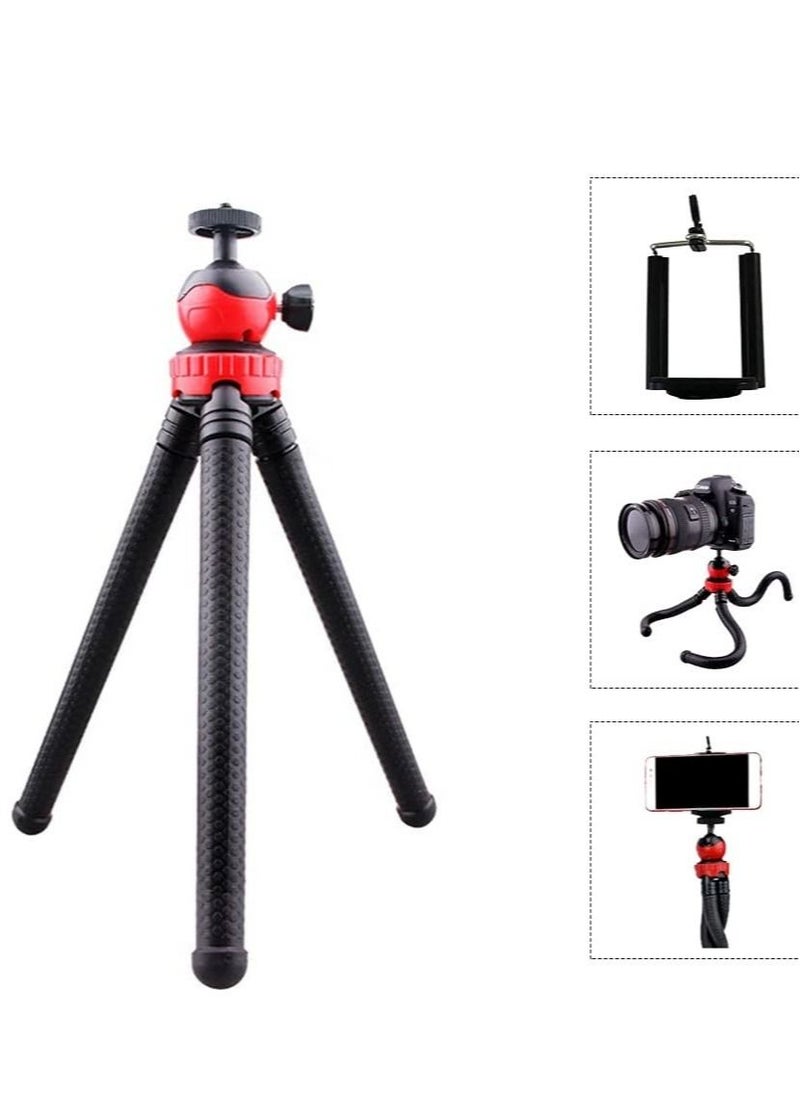 Flexible Tripod，12 Inch Phone Tripod for iPhone and Android Phone, Action Camera Tripod for GoPro Canon Nikon DSLR
