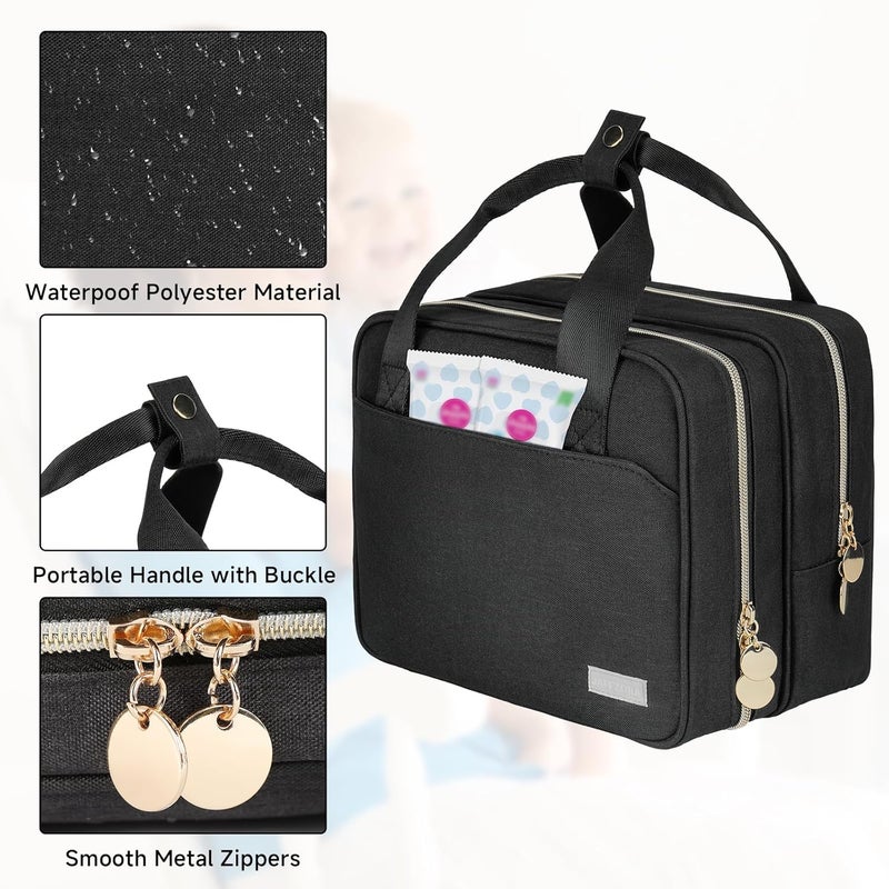 Jaffzora Wearable Breast Pump Bag with Cooler Compartment Compatible with Momcozy M5S12 Pro Elvie  Medela Pump in Style Carrying Case with a Ice Pack  Waterproof Mat for Breast Pump and Accessories Black - Image 5