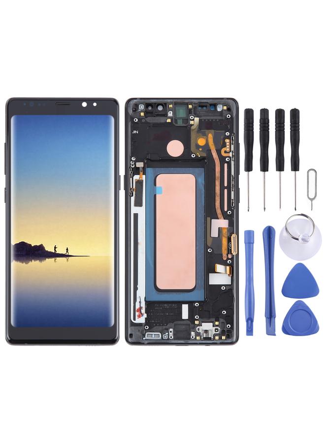 شاشة بديلة لهاتف Samsung Galaxy Note 8 SM-N950 مصنوعة من مادة TFT LCD مع محول رقمي كامل مع إطار باللون الأسود - Image 1