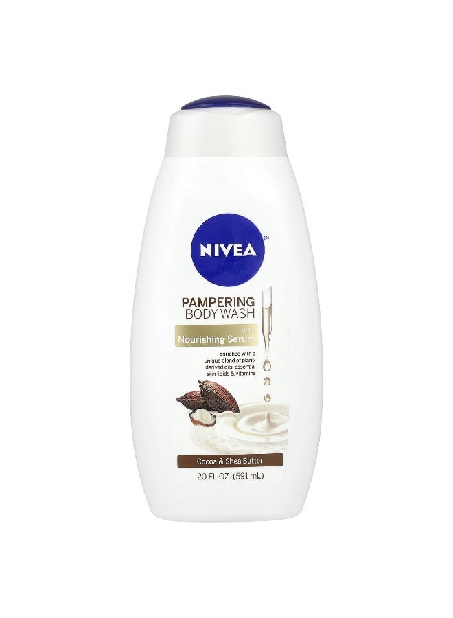 Nivea, Pampering Body Wash, Cocoa & Shea Butter, 20 fl oz (591 ml) - Image 1