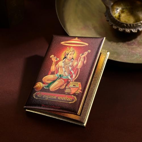 DHRUVS COLLECTION Gold Plated Hanuman Chalisa Booklet for Chanting, Pooja & Temple Decoration (Hanuman Chalisa - Large) - Image 2