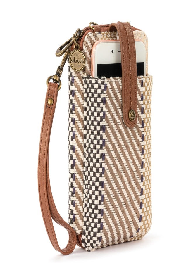Sakroots Salinas Fabric from Recycled Materials Smartphone Crossbody, Tobacco Batik World Woven - Image 2