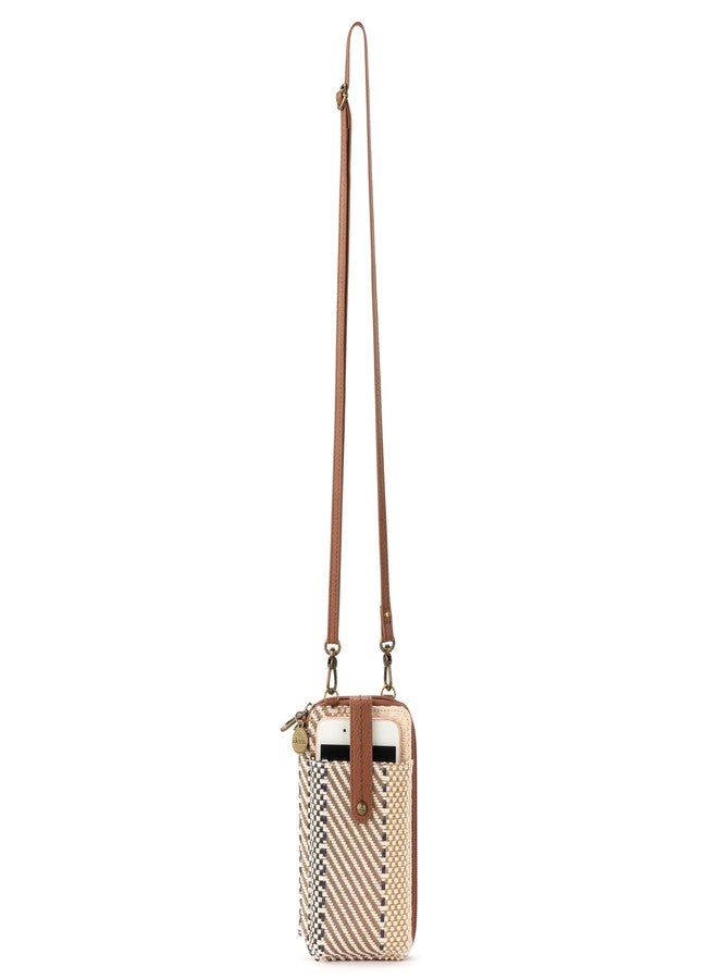 Sakroots Salinas Fabric from Recycled Materials Smartphone Crossbody, Tobacco Batik World Woven - Image 1