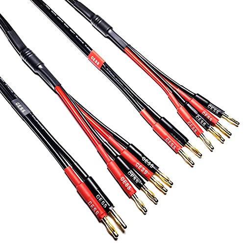 CNCESS CESS-106-6f Bi-Wire Banana Plug Splitter Speaker Cable, 2 Banana Plugs to 4 Banana Plugs, 12 Gauge, 2-Channel (6 Feet) - Image 4