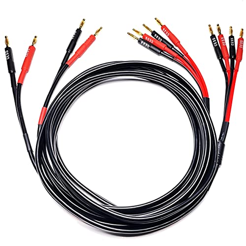 CNCESS CESS-106-6f Bi-Wire Banana Plug Splitter Speaker Cable, 2 Banana Plugs to 4 Banana Plugs, 12 Gauge, 2-Channel (6 Feet) - Image 3