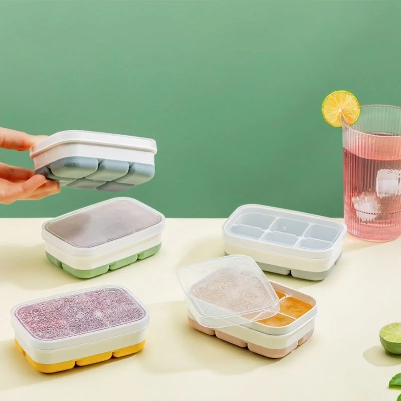 5 دي ام Tiny Non-stick Ice Cube - Meat Juice Fruit Juice Ice Cream Container Silicone Based 6 Compartment Mini Ice Cube
