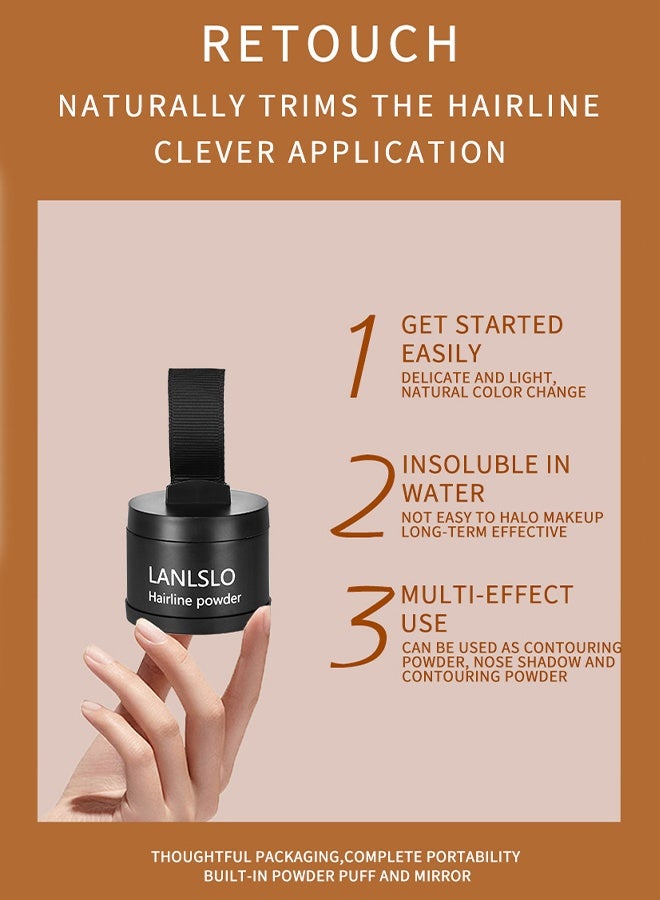 LANLSLO Hairline Shadow Powder, Hair Loss Cover Up Powder, Hair Fibers for Thinning Hair, Instantly Root Touch Up Hair Color for Gray Hair Coverage, Sweatproof Hairline Shadow Powder for Men and Women - Image 5