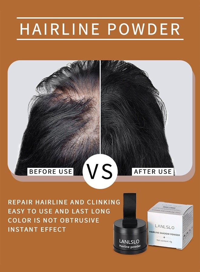 LANLSLO Hairline Shadow Powder, Hair Loss Cover Up Powder, Hair Fibers for Thinning Hair, Instantly Root Touch Up Hair Color for Gray Hair Coverage, Sweatproof Hairline Shadow Powder for Men and Women - Image 4