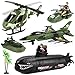 deAO Submarine Toy Army Men Action Figures with Military Vehicles  Helicopter Boat Aircraft Playset for Boys Age 39 - Image 2