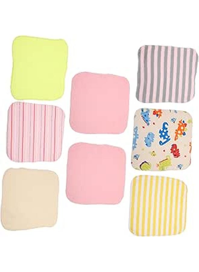 8 Pack Cotton Face Towels Quick Dry Bath Essentials Portable Hand Towels Random Patterns - Image 1