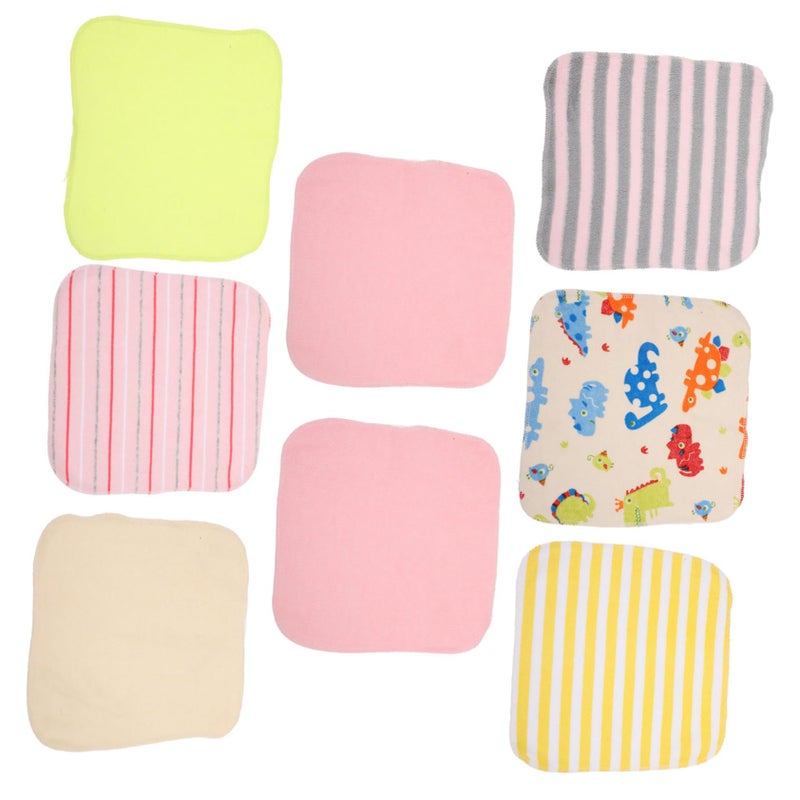 8 Pack Cotton Face Towels Quick Dry Bath Essentials Portable Hand Towels Random Patterns - Image 2