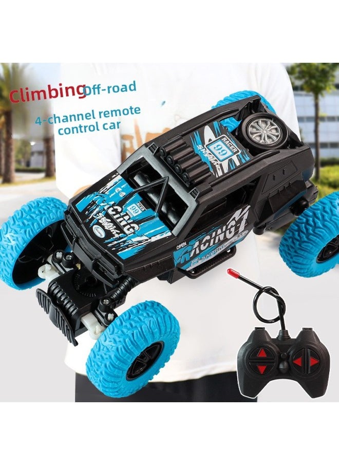 Remote Control Car Children's Remote Control Off-road Vehicle Men's High-speed Drift Racing Competition Four-wheel Drive Electric Climbing Car-Color:Blue [window Box] Lithium Battery Version  - Image 3