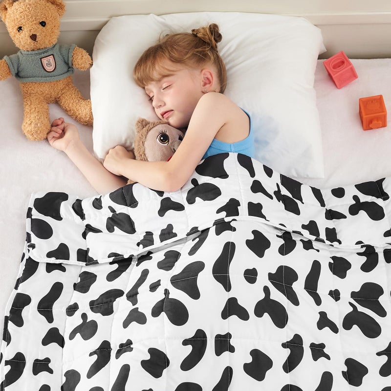 yescool Weighted Blanket 5 Pounds Cooling Weighted Lap Blanket Cow Print Heavy Blankets Comfortable Weighted Throw Blanket for 4060lbs 36x48