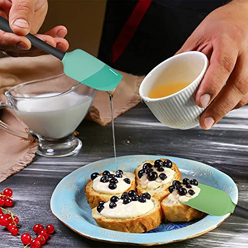Coukre Silicone Spatula Set of 5,High Temperature Resistant, Food Grade Silicone, Dishwasher Safe, for Baking, Cooking (Aqua Green) - Image 5