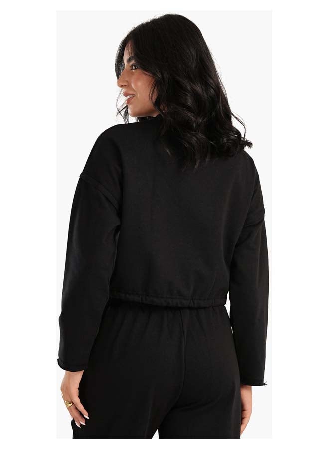Carina Cropped Plain Lounge Sweatshirt - Image 3