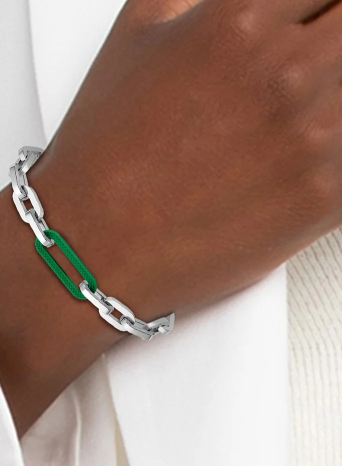 LACOSTE Lacoste Men's Multicolor Silicone Link &Chain Bracelets - 2040103