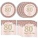 KHAIVI 40PCS 80th Birthday Decorations for Women Vintage 1946 80 Year Old Party Decorations Include 80th Birthday Plates and Napkins Set Rose Gold Birthday Disposable Tableware Kit for Girl Ladies Women - Image 3