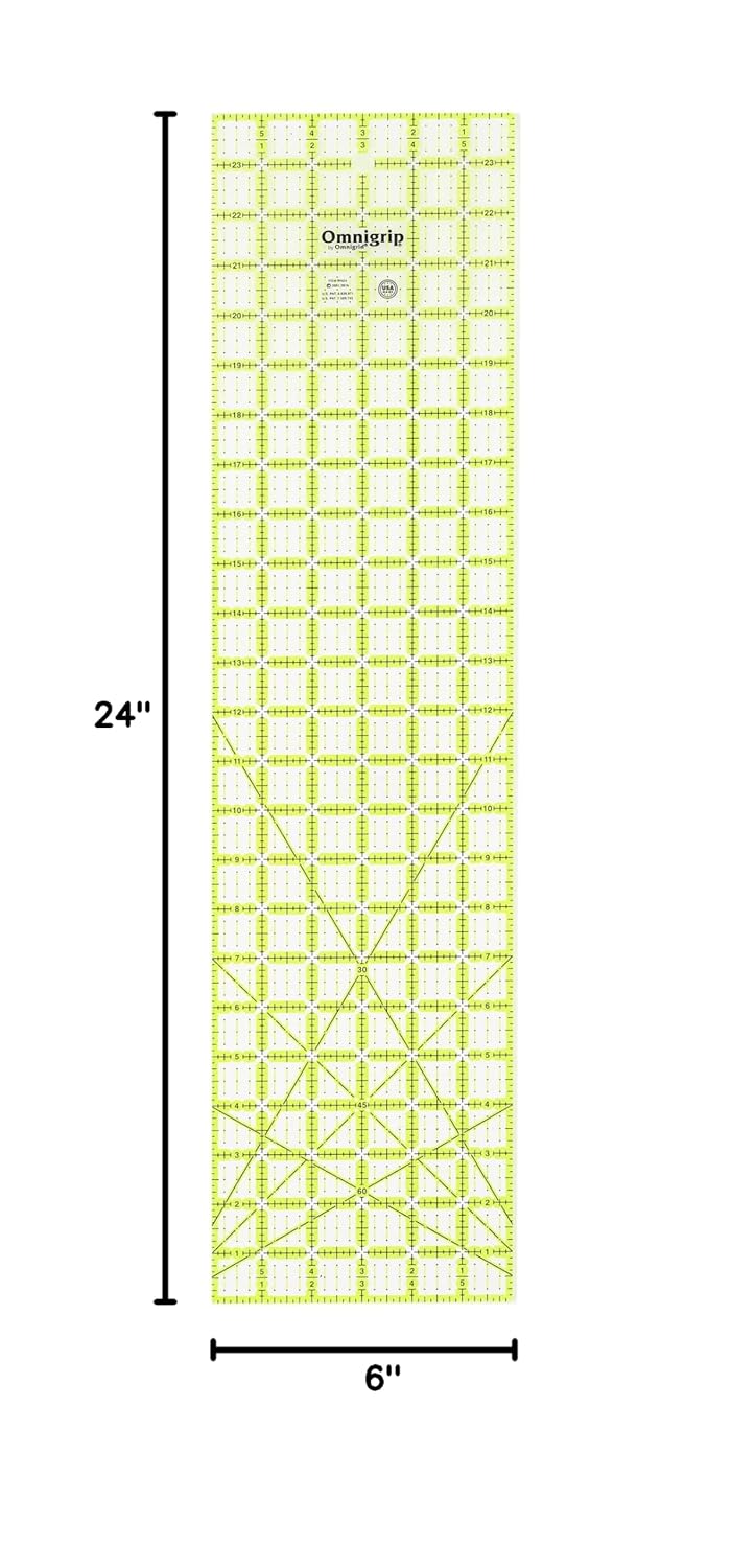 Omnigrid Omnigrip 6 x 24 NonSlip Rectangle Quilting Ruler by Omnigrid Pack of 3  - Image 4