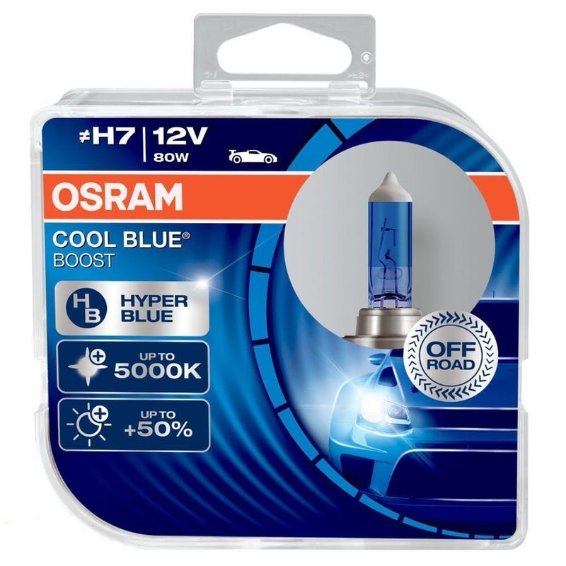 OSRAM H7 12V 80W PX26d COOL BLUE BOOST 5000K HYPERBLUE bulbs 62210CBBHCB duobox 2 units