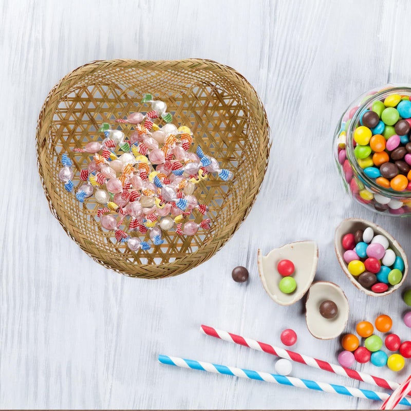 Large Heart Shaped Woven Storage Basket Kitchen Snack Food Container - Image 5