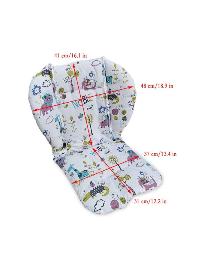 Twoworld High Chair Cushion, Large Thickening Baby High Chair Seat Cushion Liner Mat Pad Cover Breathable (Animal World) - Image 2