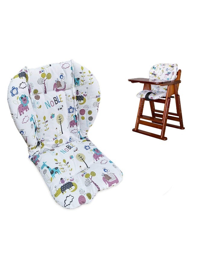 Twoworld High Chair Cushion, Large Thickening Baby High Chair Seat Cushion Liner Mat Pad Cover Breathable (Animal World) - Image 3