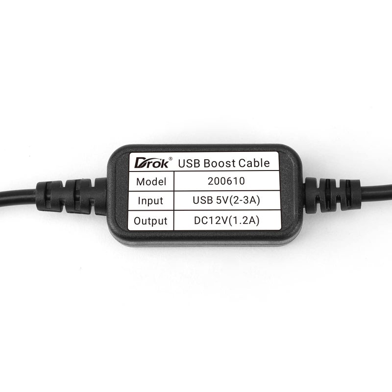 DROK USB to 12v, 5v to 12v USB Boost Converter, USB Cable DC 5v Step Up to 12v, 1A Power Regulator Line with 5.5mm Port 1.2 Meter Length - Image 4