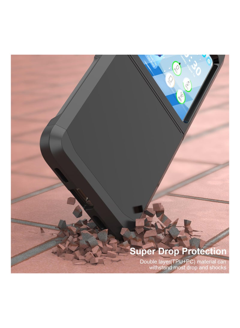 SYOSI Shockproof Full Body Case for Z Flip 5 5G(2023), Protective Phone Cover Rugged Case with Enhanced Hinge Guard Case with Full Body Shield Phone Case Cover Shockproof Case for Galaxy Z Flip 5 - Image 5