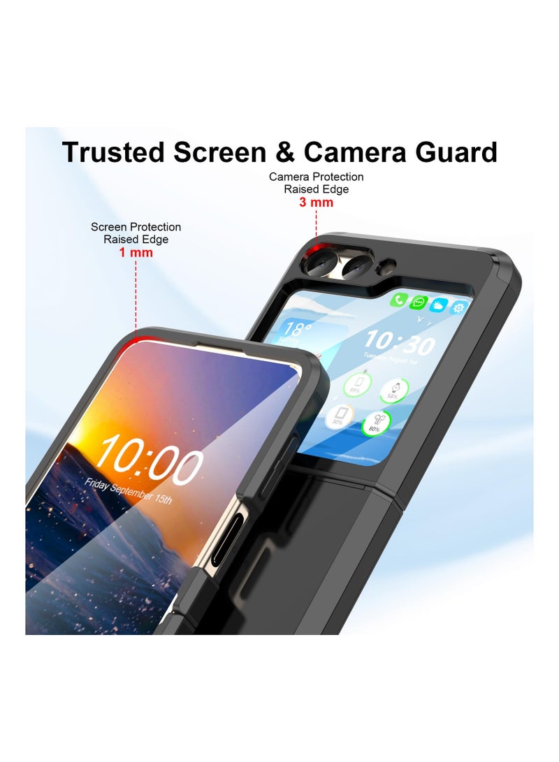 SYOSI Shockproof Full Body Case for Z Flip 5 5G(2023), Protective Phone Cover Rugged Case with Enhanced Hinge Guard Case with Full Body Shield Phone Case Cover Shockproof Case for Galaxy Z Flip 5 - Image 2