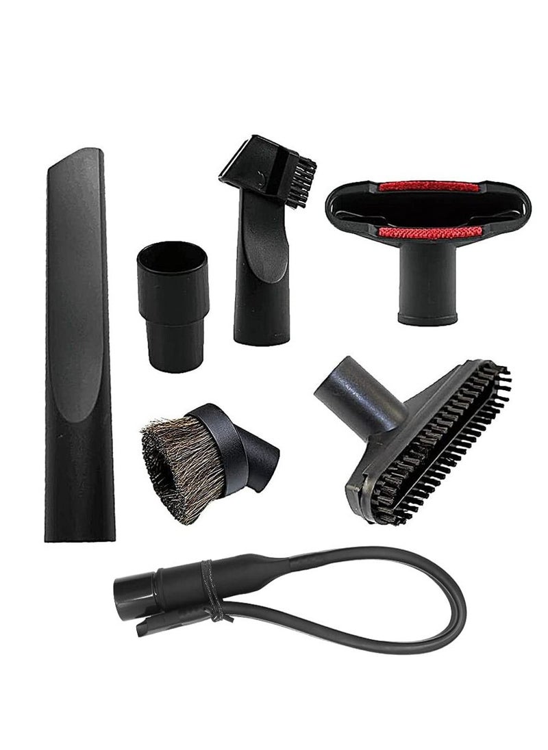KASTWAVE Vacuum Attachments Replacement,1/4 inch (32 mm) Vacuum Accessories Cleaning Kit Brush Nozzle Crevice Tool for Standard Hose (7 Packs)  - Image 1