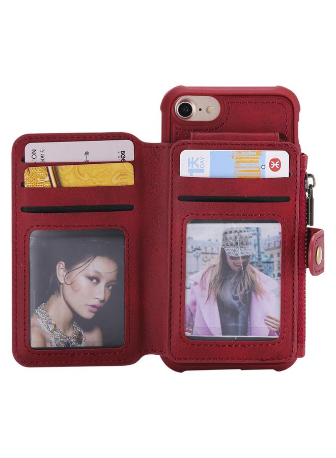 اس-توب جراب لهاتف iPhone 6، جراب واقٍ مقاوم للصدمات بسحاب مع فتحات للبطاقات وقوس وحامل للصور ووظيفة المحفظة - Image 4