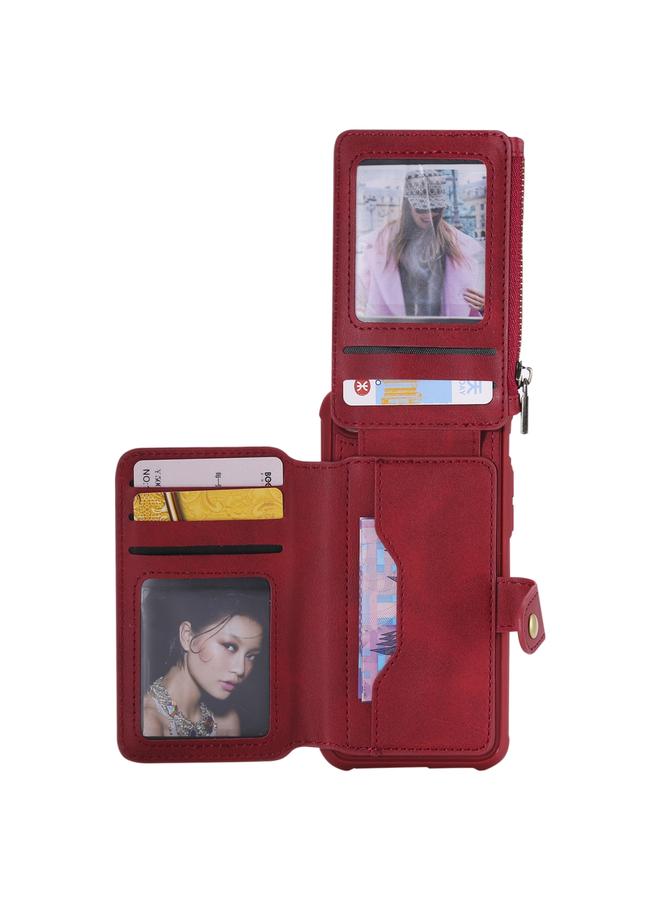 اس-توب جراب لهاتف iPhone 6، جراب واقٍ مقاوم للصدمات بسحاب مع فتحات للبطاقات وقوس وحامل للصور ووظيفة المحفظة - Image 5