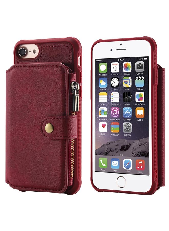 اس-توب جراب لهاتف iPhone 6، جراب واقٍ مقاوم للصدمات بسحاب مع فتحات للبطاقات وقوس وحامل للصور ووظيفة المحفظة - Image 1