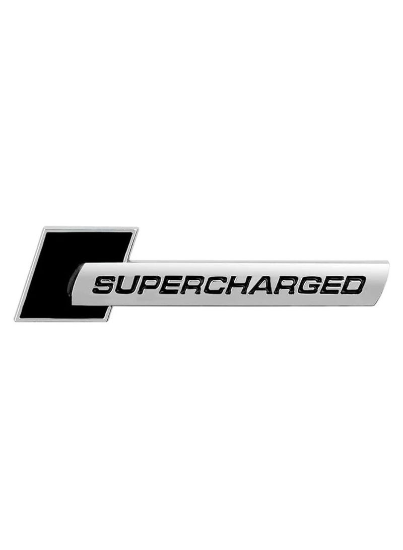 SOLDOUT 3D Metal Car Letter Fender SUPERCHARGED Emblem Side Rear Tail Trunk Decals Emblem Badge Logo Sticker Decal Styling Auto Accessories (Black & Silver) - Image 1