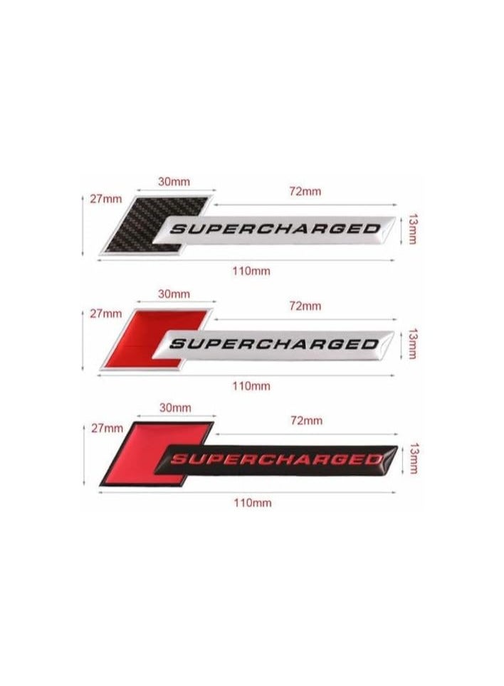 SOLDOUT 3D Metal Car Letter Fender SUPERCHARGED Emblem Side Rear Tail Trunk Decals Emblem Badge Logo Sticker Decal Styling Auto Accessories (Black & Silver) - Image 4