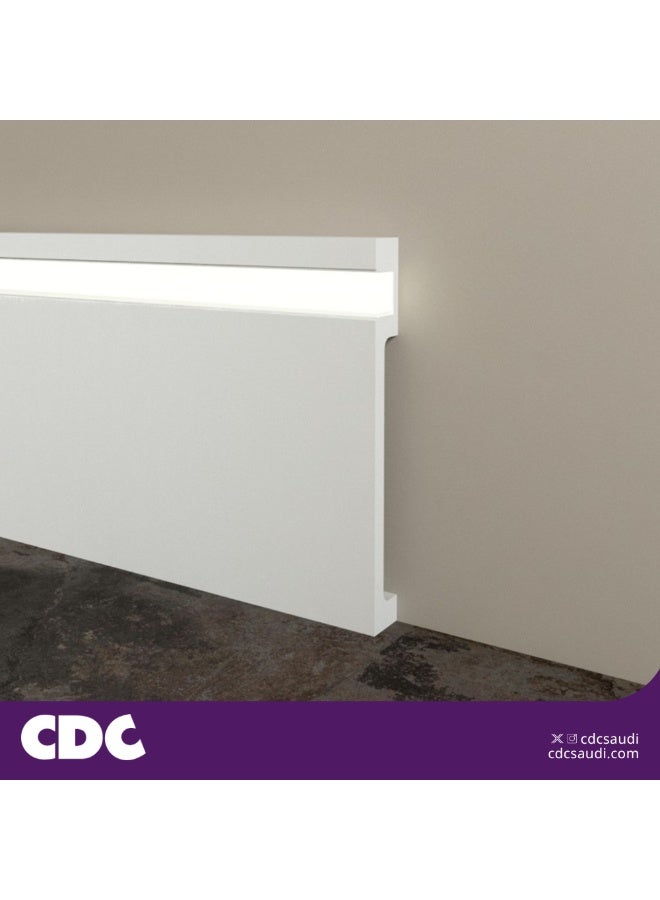 CDC White LED Skirting with Side Lighting – 240 cm Length - Image 1