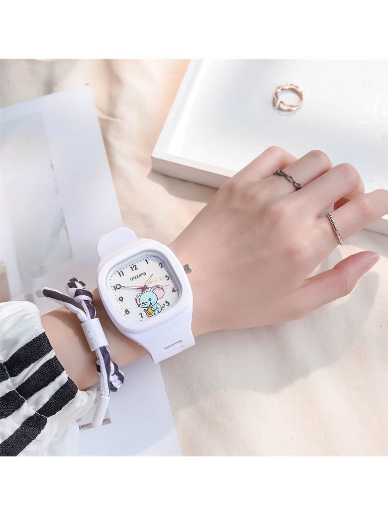 ULZZANG 4 Pcs Kids' Square Water Resistant Silicone Digital Watch  - Image 4
