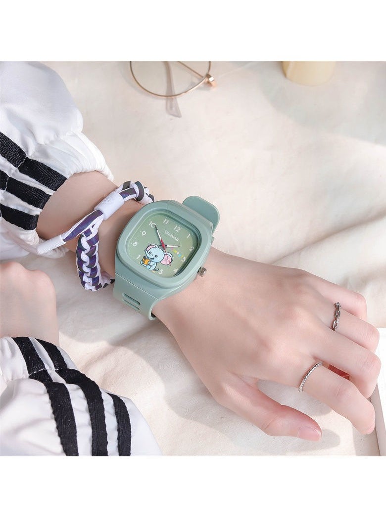 ULZZANG 4 Pcs Kids' Square Water Resistant Silicone Digital Watch  - Image 5