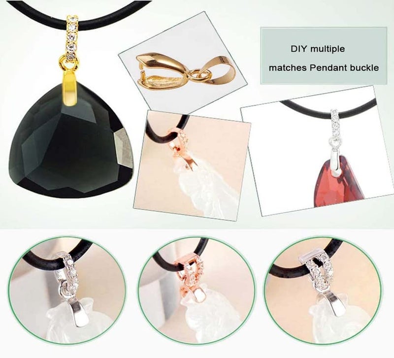 DIY Crafts 200 Pcs, Dull Golden, Brass Pinch Bails Pinch Clip Bail Clasp Dangle Charm Bead Pendant Connector Findings for Pendants Necklace Je (200 Pcs, Dull Golden)