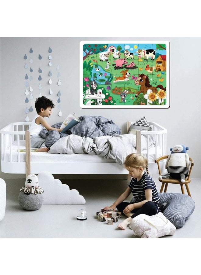 Mini Leaves Mini Leaves Farm Animal Puzzle | Premium Wooden Floor Puzzle for Kids 3+ Year | Puzzle Set with Wooden Box - Size 380 x 280 MM (24 Pieces) - Image 5