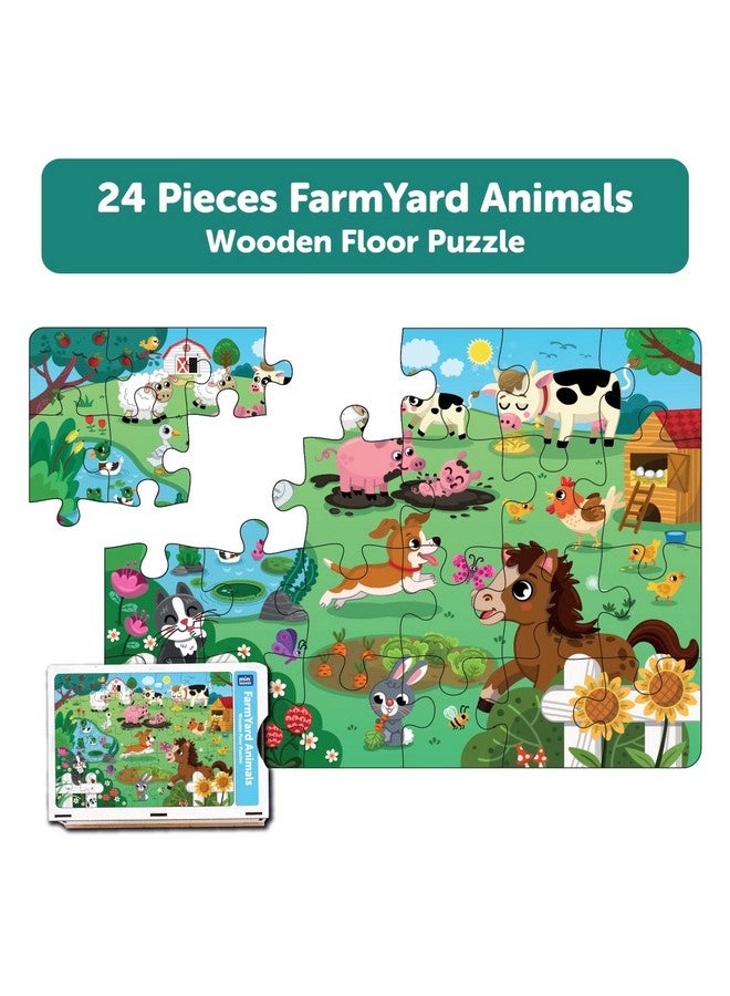 Mini Leaves Mini Leaves Farm Animal Puzzle | Premium Wooden Floor Puzzle for Kids 3+ Year | Puzzle Set with Wooden Box - Size 380 x 280 MM (24 Pieces) - Image 4