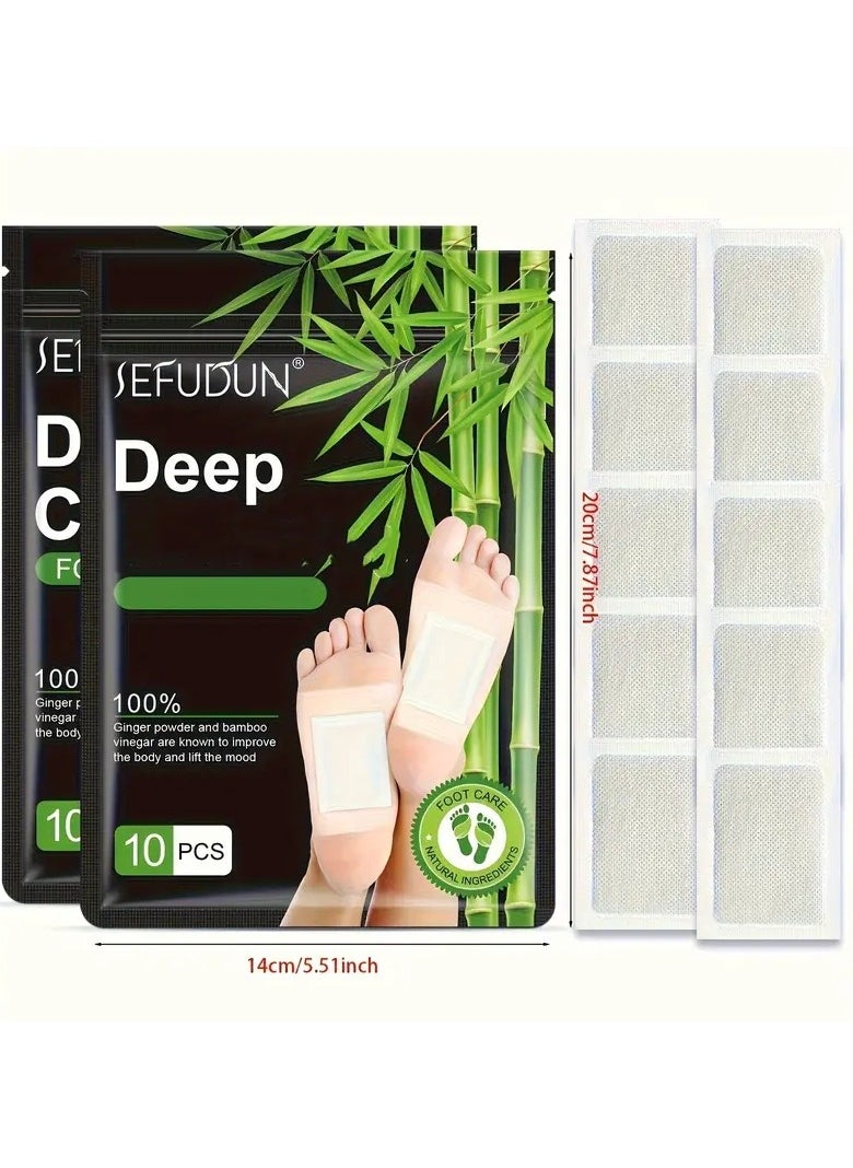 Sefudun Deep Cleaning Foot Patch, Natural Bamboo Vinegar Ginger Powder Foot Pads For Foot Care, Adhesive Sheets For Relaxation  - Image 3