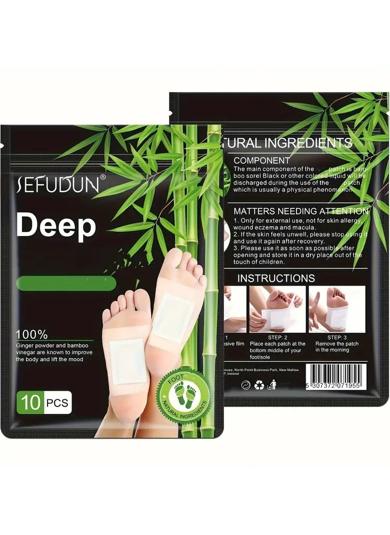Sefudun Deep Cleaning Foot Patch, Natural Bamboo Vinegar Ginger Powder Foot Pads For Foot Care, Adhesive Sheets For Relaxation  - Image 1