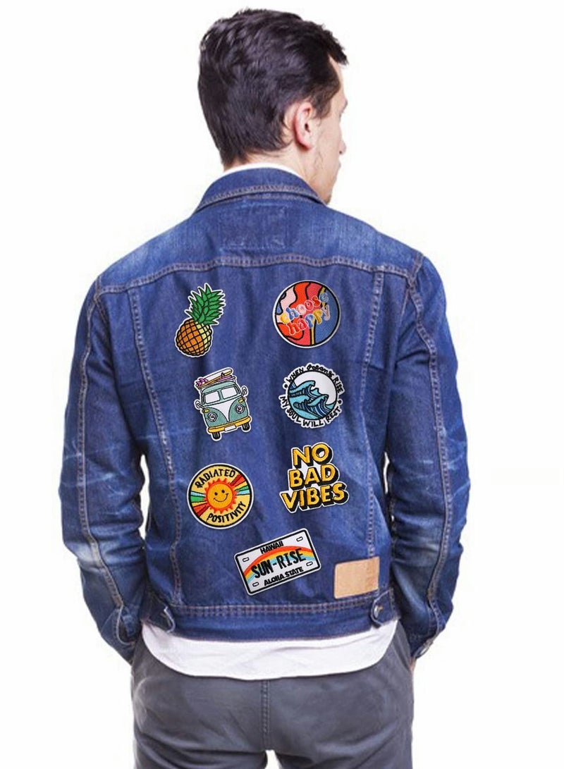 سيوسي 10 قطعة من الملابس مع بقع الحديد والتطريز بقع الحديد ، مع مجموعات الخياطة سترة على ظهره ، على ظهره الجينز والملابس مع كل بقع التطريز - Image 3