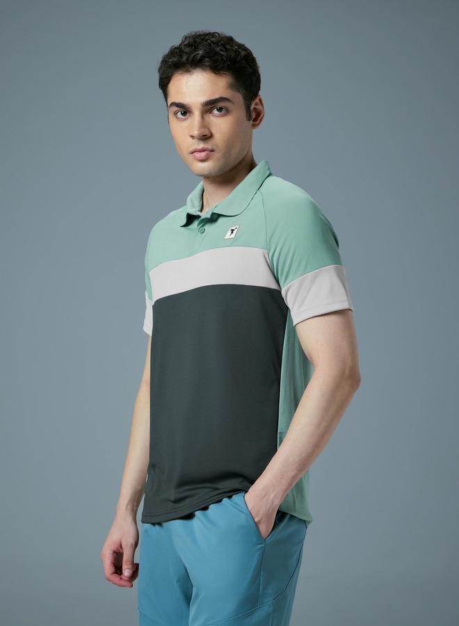 Technosport Color Block Short Sleeve Slim Fit Polo T-Shirt - Image 2