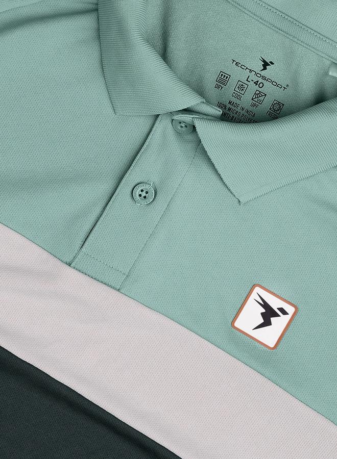 Technosport Color Block Short Sleeve Slim Fit Polo T-Shirt - Image 4